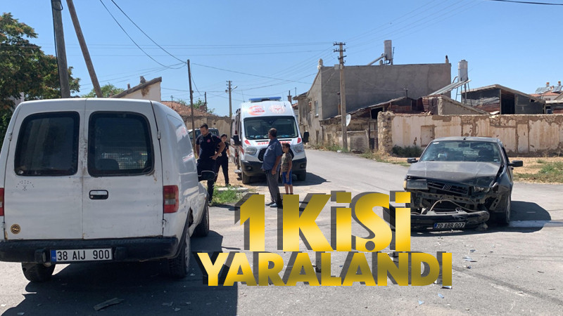 Hafif ticari araç ile otomobil kavşakta çarpıştı: 1 yaralı