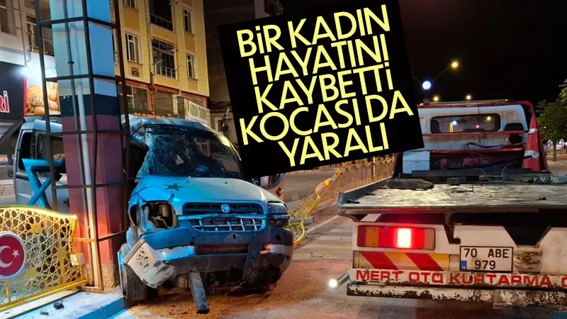 Kadının öldüğü, kocasının da ağır yaralandığı kaza anı kamerada 