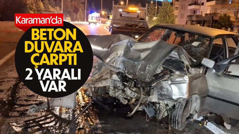 Kontrolden çıkan otomobil beton duvara çarptı: 2 yaralı