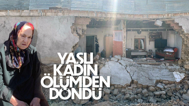 Temel kazısı sırasında evin duvarı yıkıldı, yaşlı kadın ölümden döndü