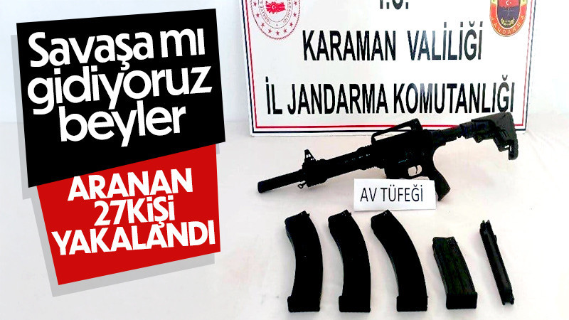 Karaman'da aranan 27 kişi yakalanırken 8 i tutuklandı