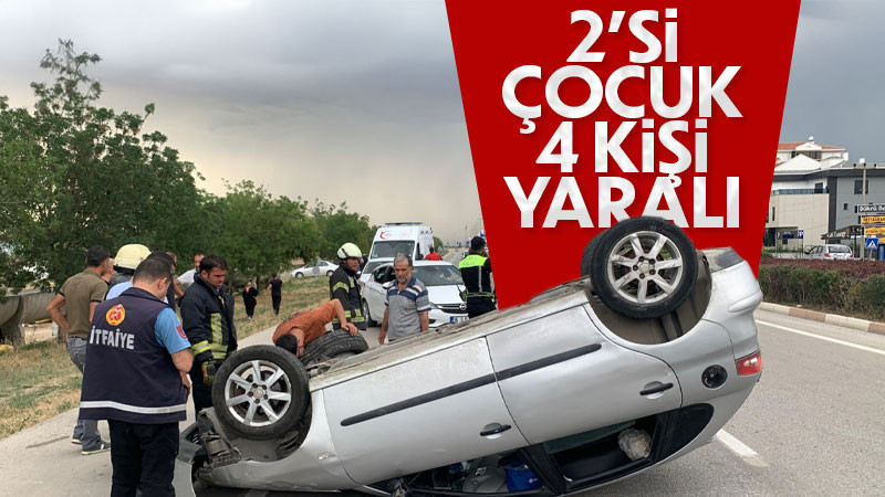 Karaman’da otomobil takla attı: 2’si çocuk 4 yaralı