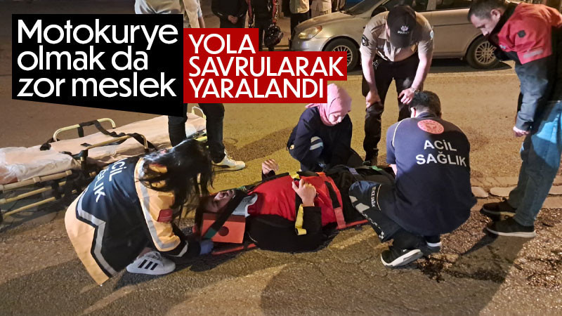 Karaman’da otomobille çarpışan motokurye yaralandı