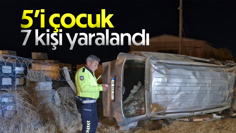 Karaman’da panelvan araç takla attı: 5’i çocuk 7 yaralı
