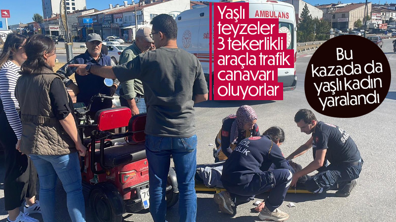Otomobille üç tekerlekli elektrikli bisiklet çarpıştı: 1 yaralı