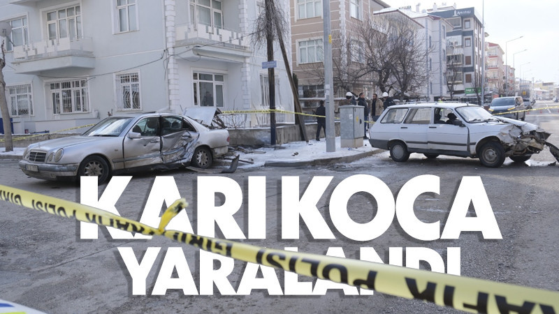 Karaman’da iki otomobilin karıştığı kazada karı koca yaralandı