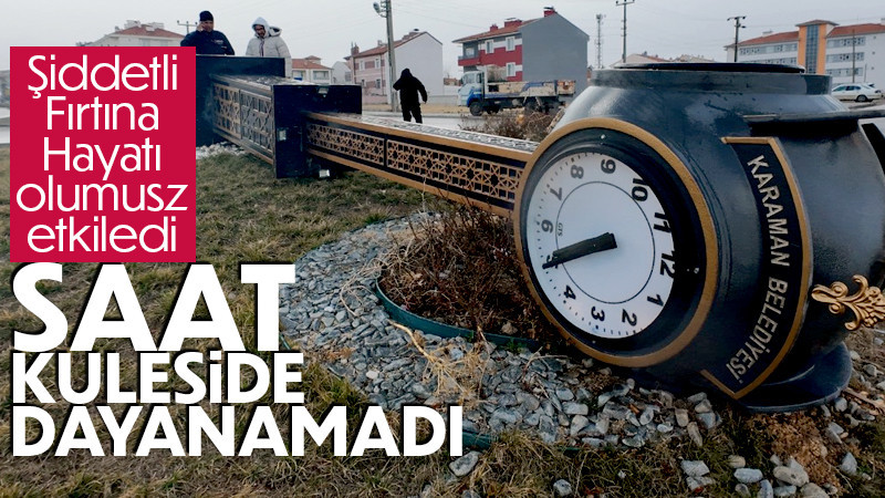 Karaman’da şiddetli fırtına kamyoneti devirdi, çatılar uçtu