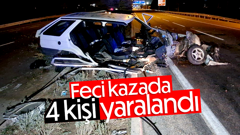 Karaman'da ki feci kazada 2 si çocuk 4 kişi yaralandı