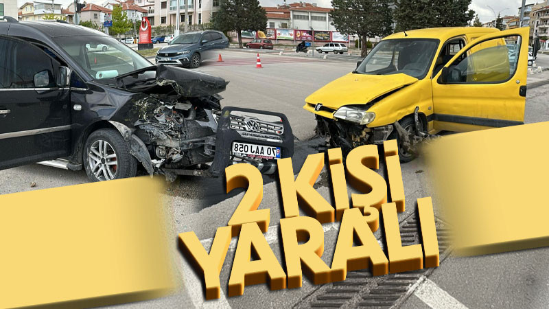 Karaman'da iki hafif ticari araç çarpıştı: 2 yaralı